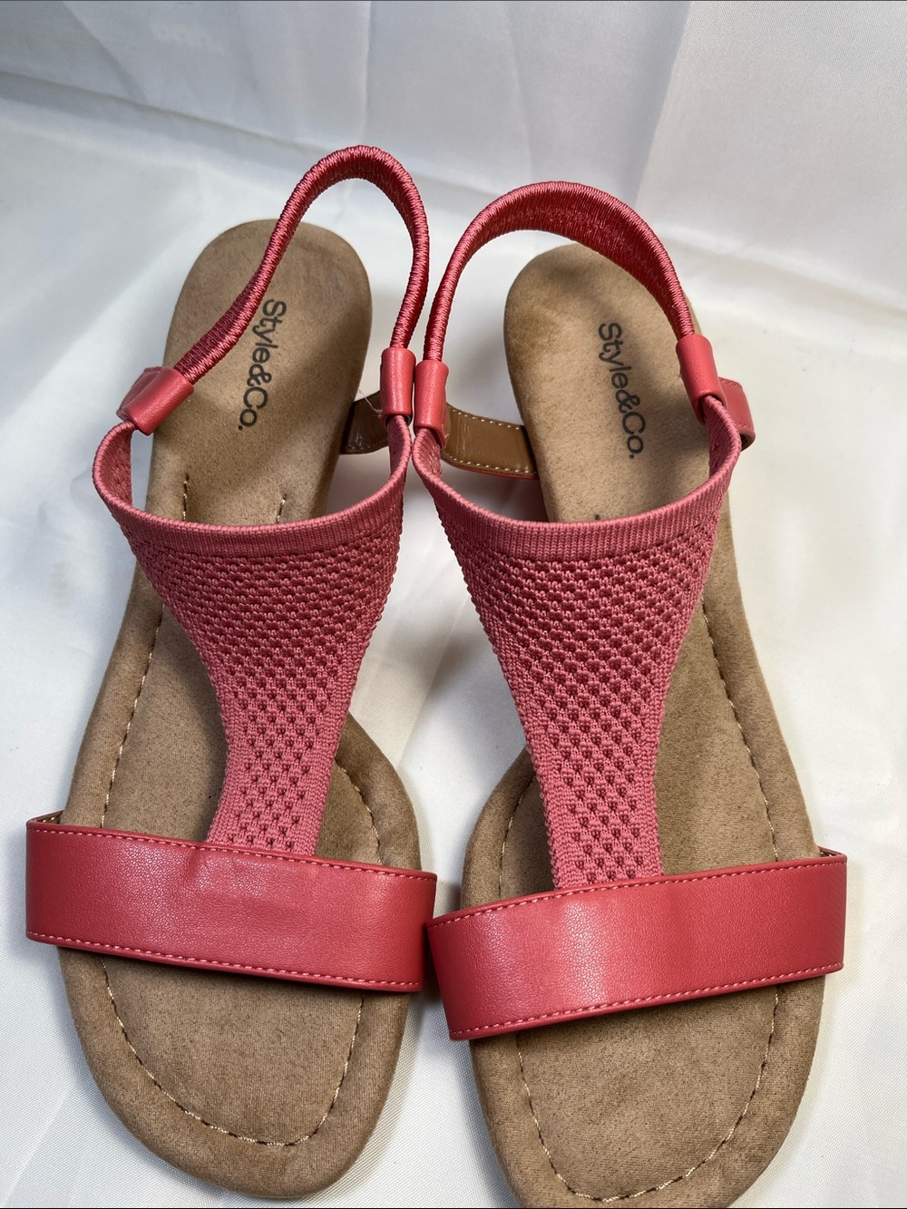 Style & Co. Coral Pink Slingback Knit Sandals